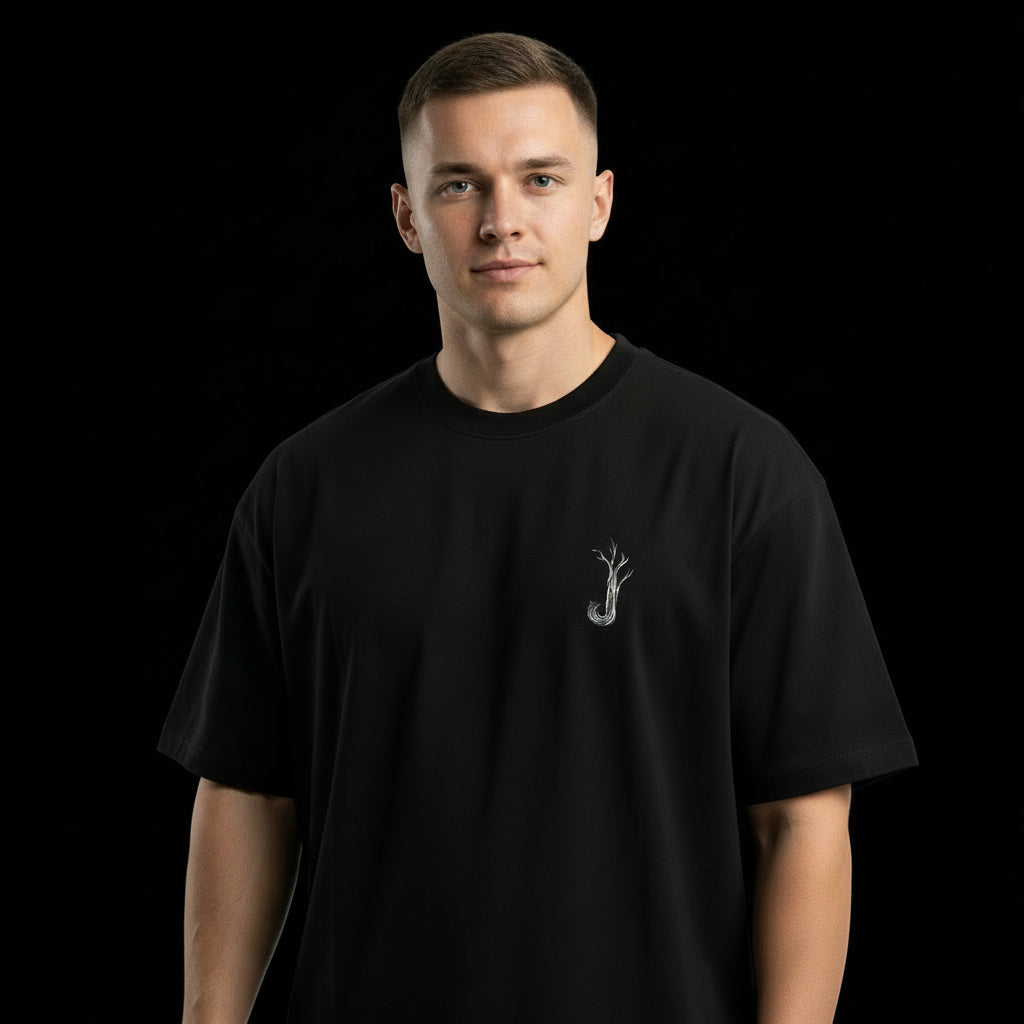 WISE SOUL — OVERSIZED BLACK T-SHIRT