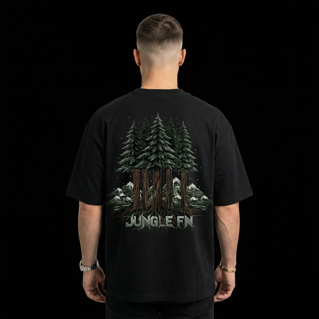 ROOTS — OVERSIZED BLACK T-SHIRT