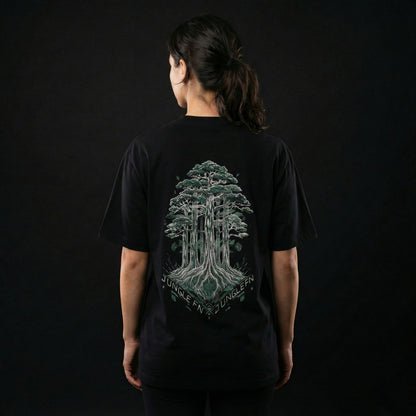 WISE SOUL — OVERSIZED BLACK T-SHIRT
